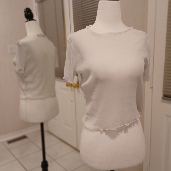 $4 Add-on Sheer Sparkly Cover-up Top - Size Small - Picture 1 of 8